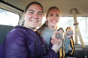 Some of the Novice Women\'s 8+ with their bronze medals after John Hunter Regatta!